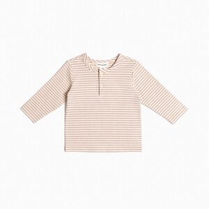 Miles The Label Henna Orange Yarn-Dye Stripe Baby Henley